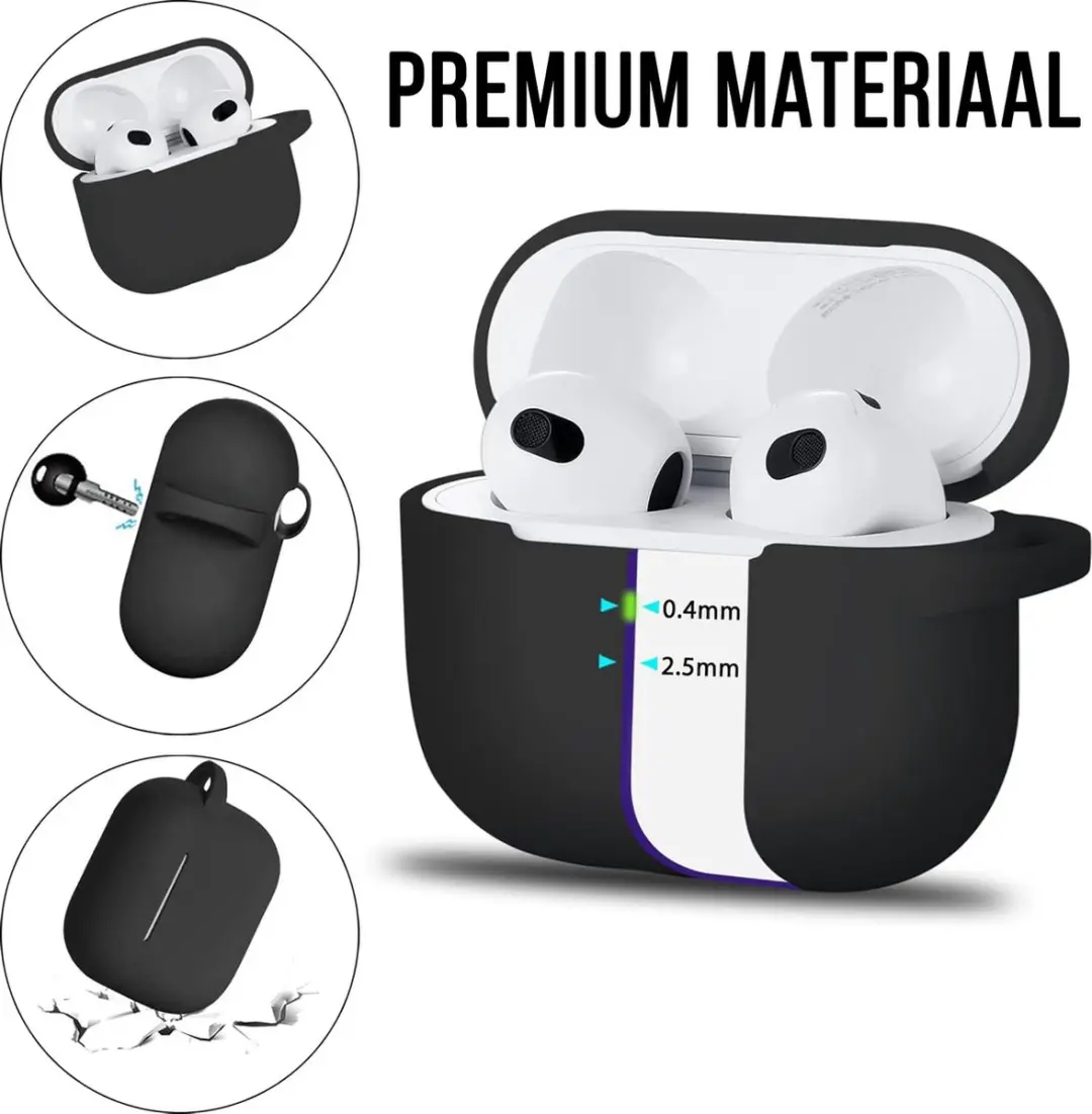 NUVEX AirPods Pro 2 Hoesje - Zwart