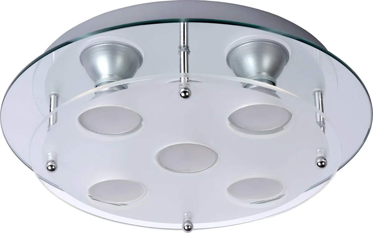 Lucide READY-LED Plafonnière Ø30cm - 5x5W GU10 3000K - Chroom
