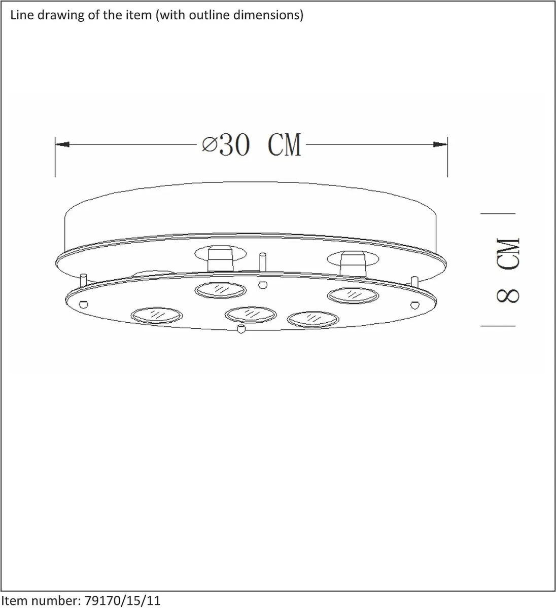 Lucide READY-LED Plafonnière Ø30cm - 5x5W GU10 3000K - Chroom
