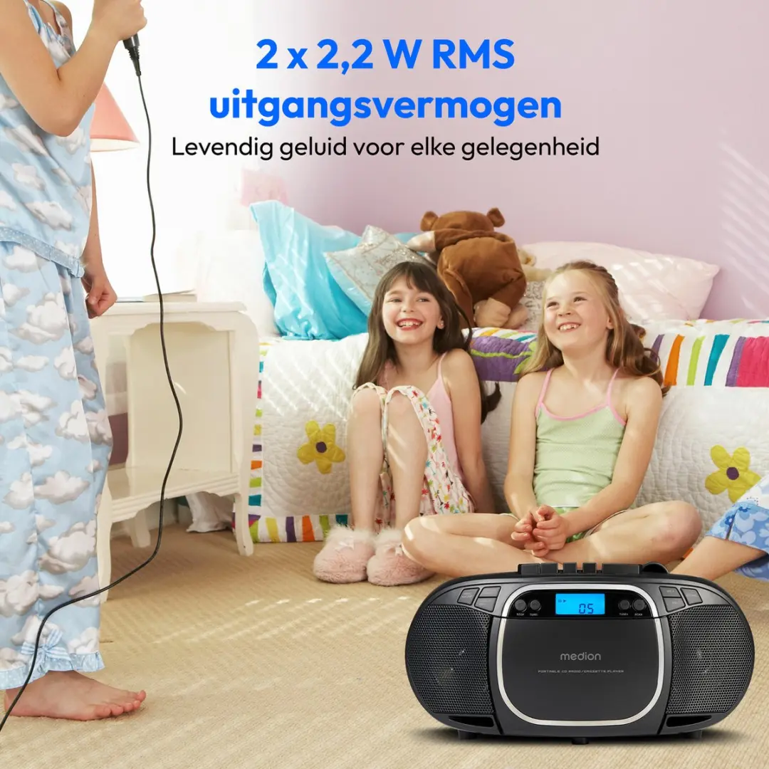 Medion MD44176 Boombox - 22W - Zwart