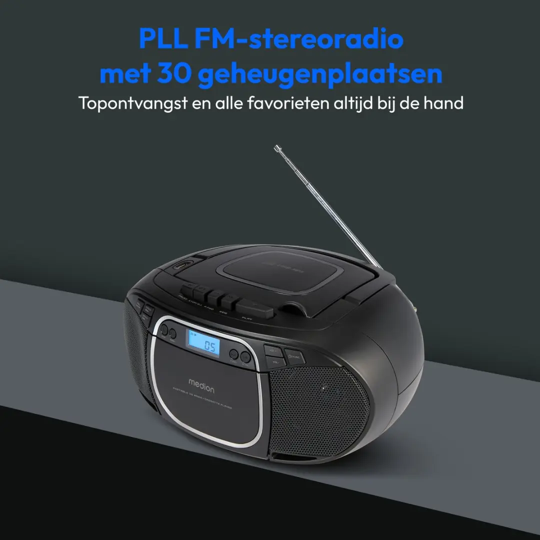 Medion MD44176 Boombox - 22W - Zwart