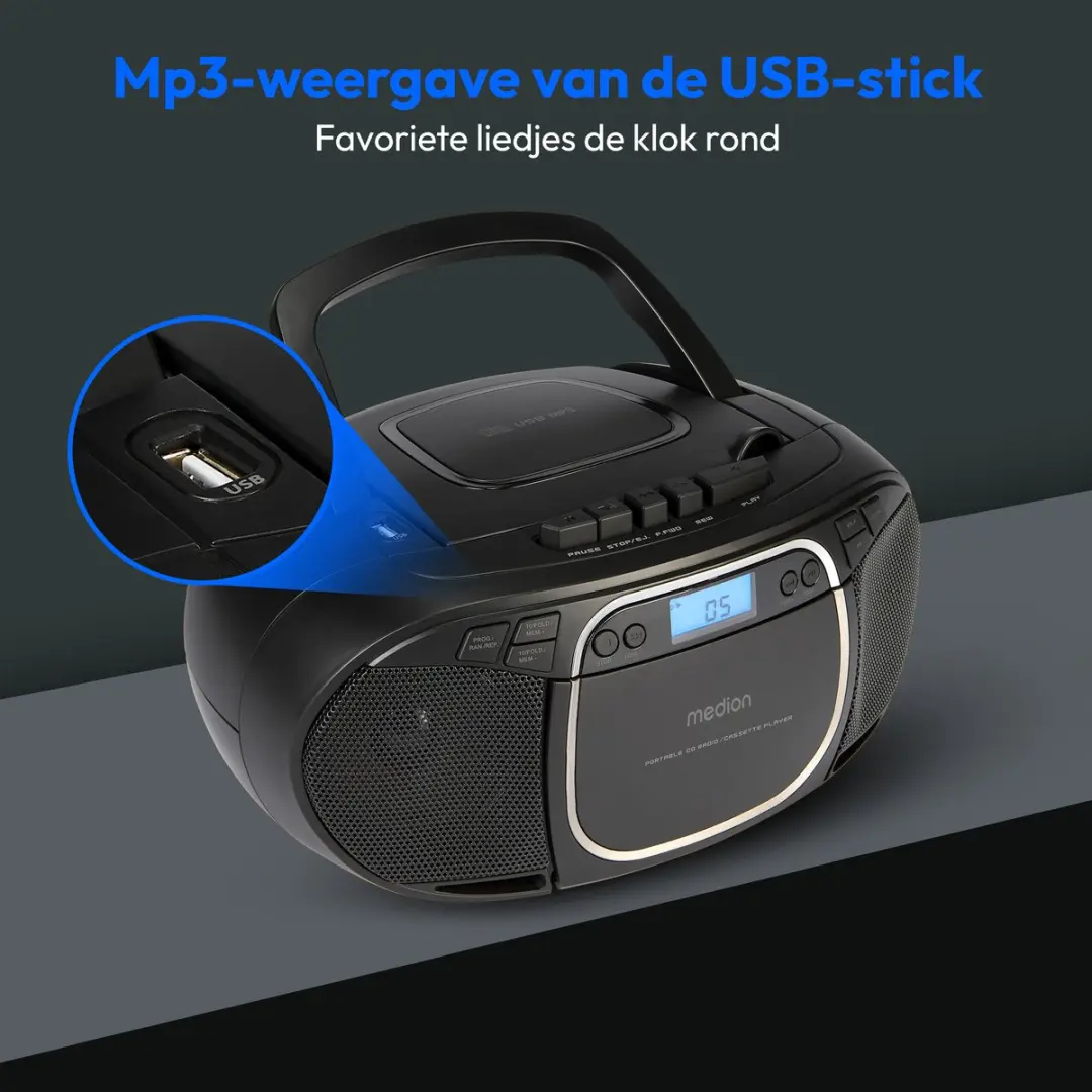 Medion MD44176 Boombox - 22W - Zwart - afbeelding 6 van 6
