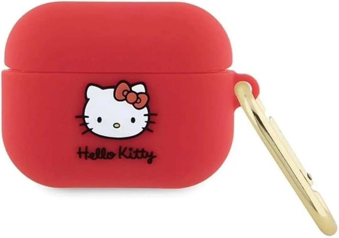 Hello Kitty Siliconen 3D Kitty Hoofdhoes AirPods Pro - Rood