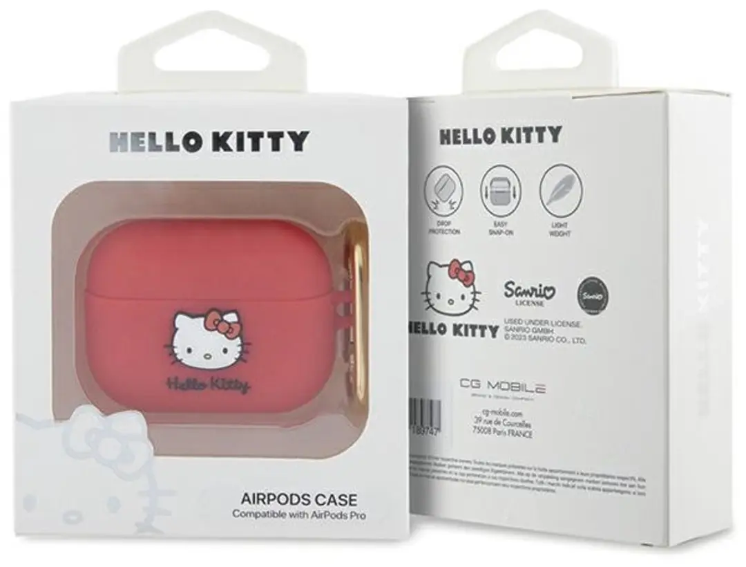 Hello Kitty Siliconen 3D Kitty Hoofdhoes AirPods Pro - Rood