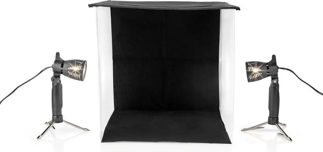 Nedis SKT010WT Fotostudioset 2x Lampen - 400 lm - Zwart