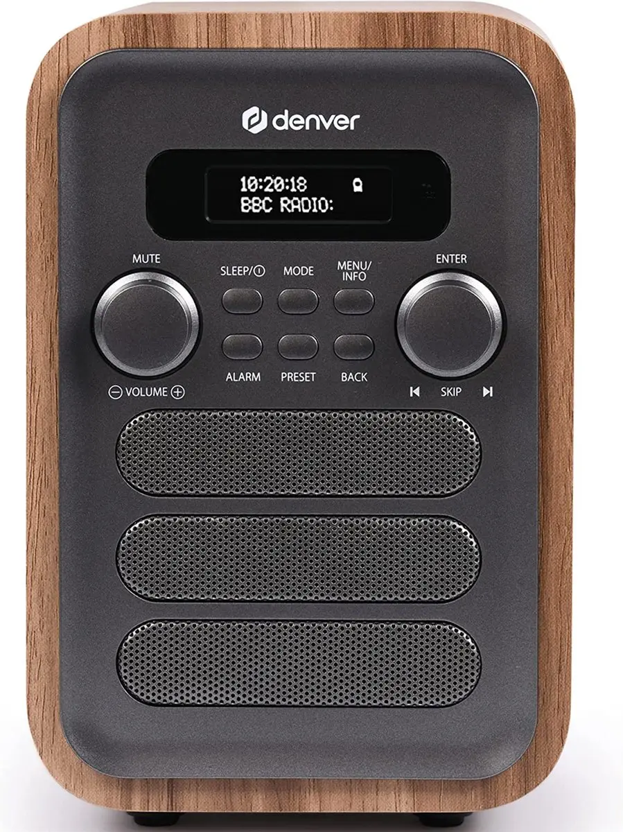 Denver DAB48 Retro Radio - DAB+/FM - Bluetooth - Hout/Grijs - afbeelding 6 van 6