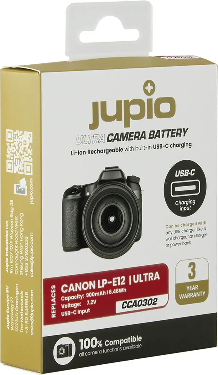 Jupio LP-E12 Ultra C Accu 900mAh - Canon Compactcamera