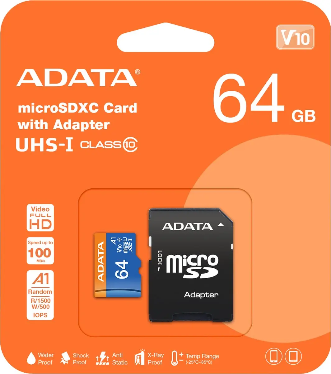 ADATA Premier microSDXC AUSDX64GUICL10A1-RA1 64GB