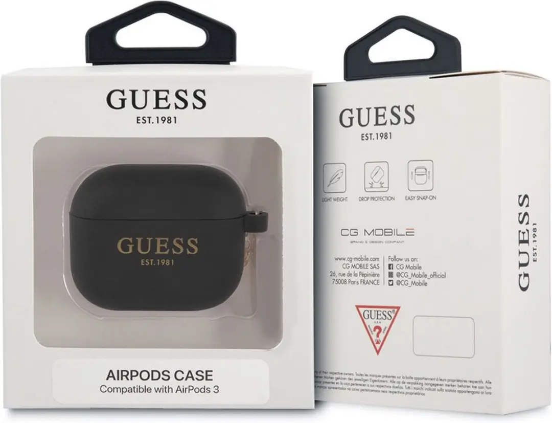 GUESS Charms Silicone Hoesje AirPods 3 - Zwart