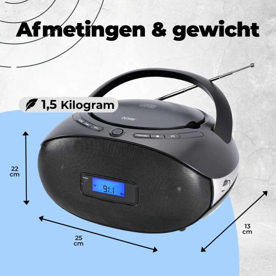Denver TC-29 Draadloze Boombox - Zwart - afbeelding 6 van 6