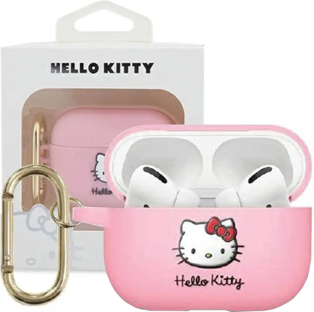Hello Kitty Siliconen 3D Kitty Hoofdhoes AirPods 3 - Roze