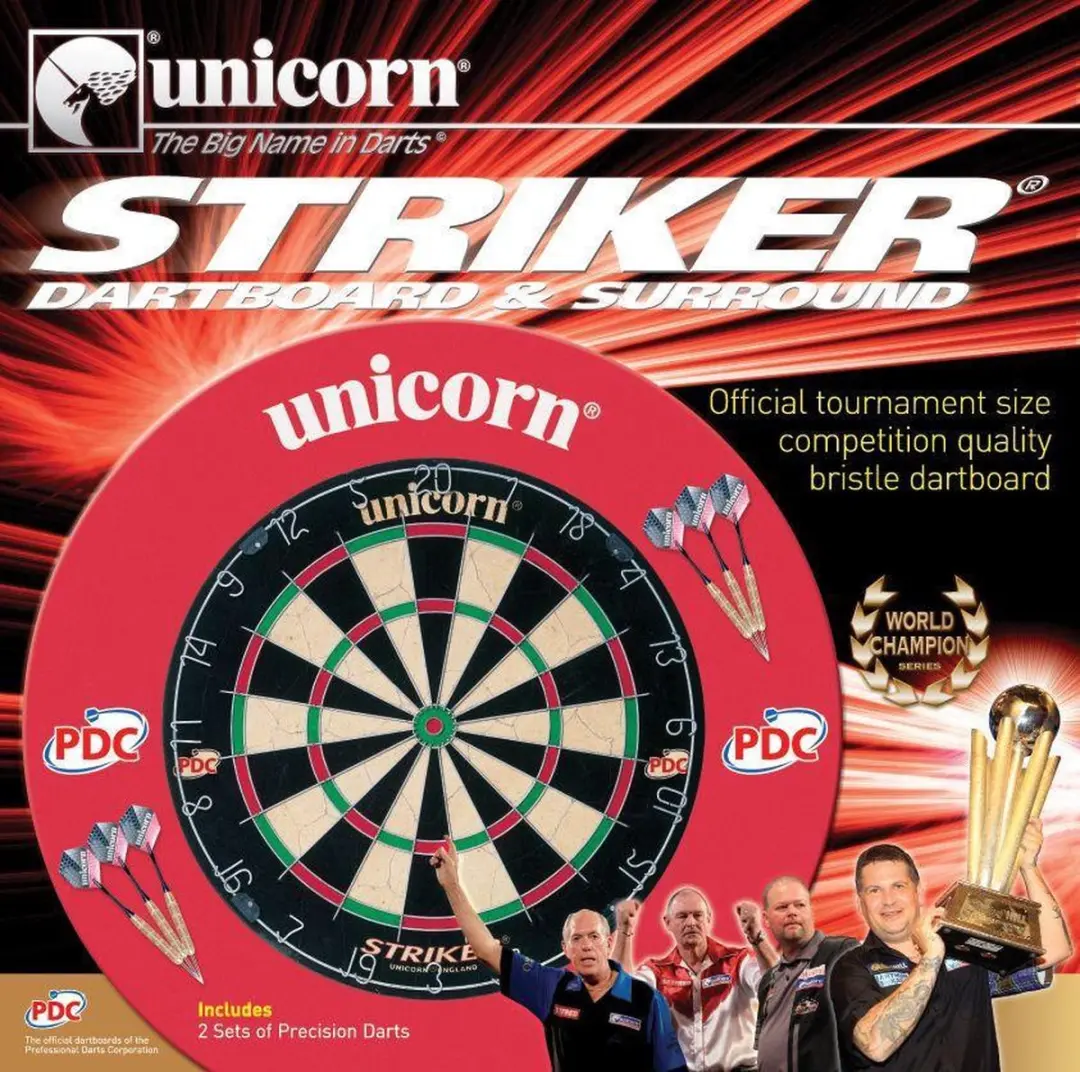 Unicorn PDC Darts Striker Home Dartset - 70cm - Zwart