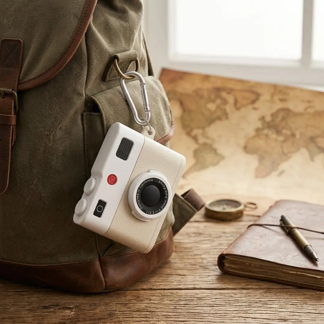 NUVEX AirPods Pro 2 Hoesje Wit - Retro Camera Design