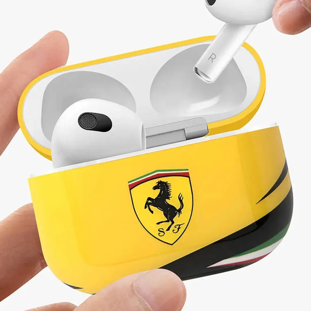 Ferrari Hoesje AirPods 3 - Geel - Siliconen & Anti-Shock