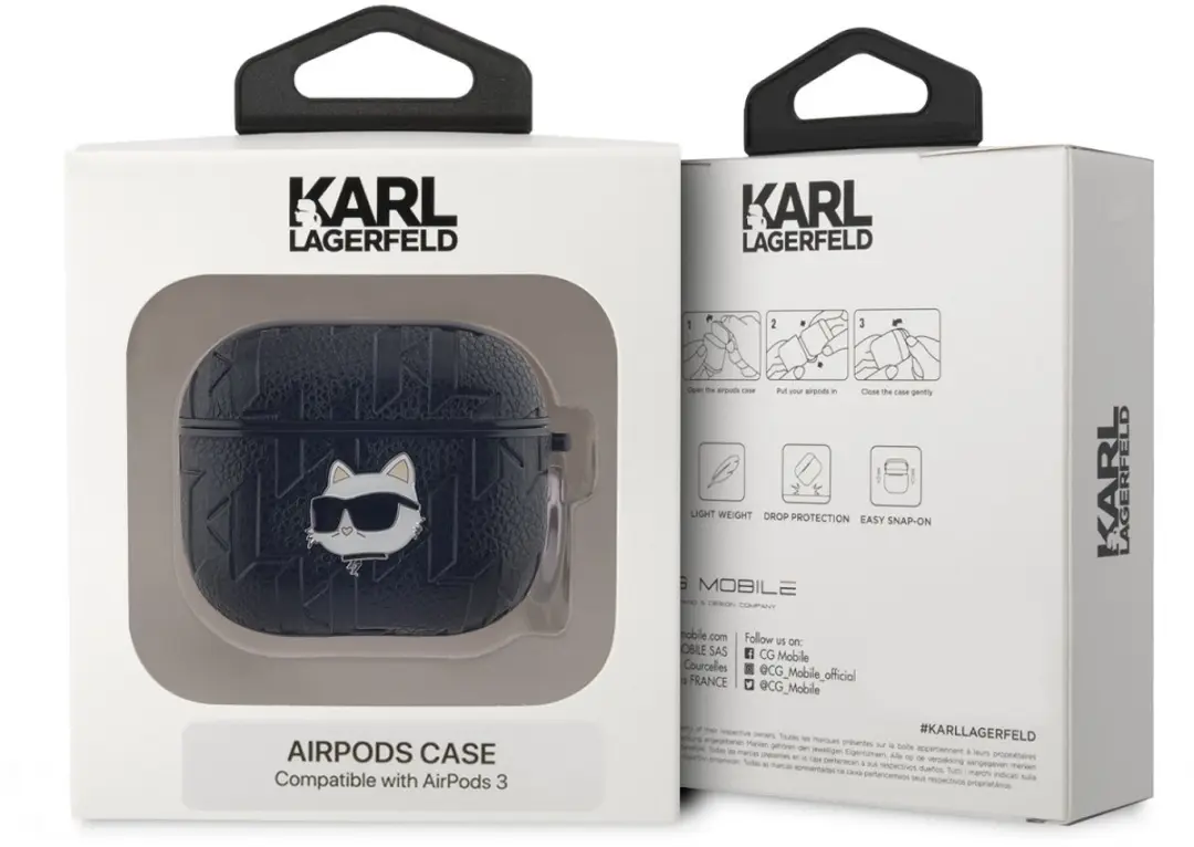 Karl Lagerfeld Choupette Hoesje AirPods 3 KLA3PGCHPK - Zwart
