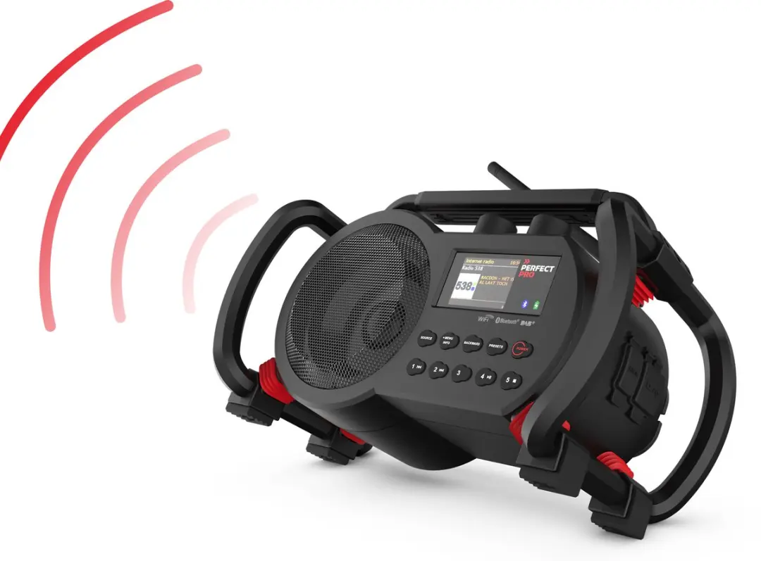PerfectPro NBX2 Bouwplaatsradio - DAB+/FM/Bluetooth - 15W - Zwart