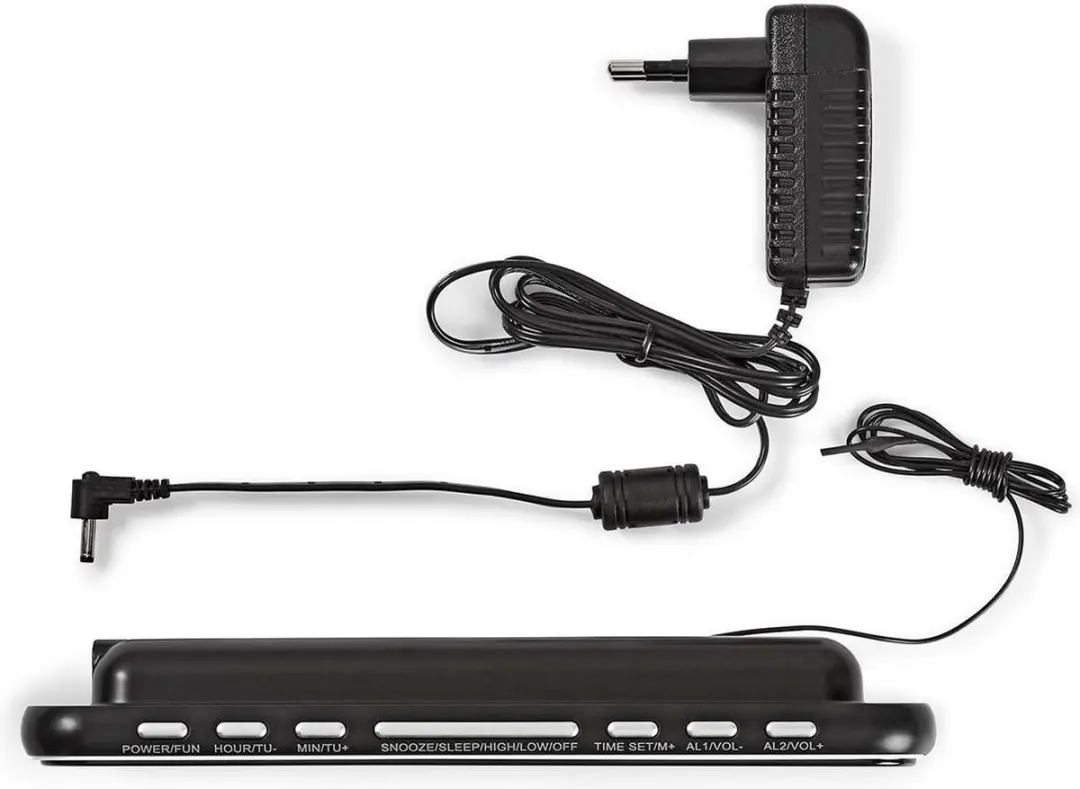 Nedis CLAR004BK Wekkerradio - LED Tijdprojectie - AM/FM - Zwart