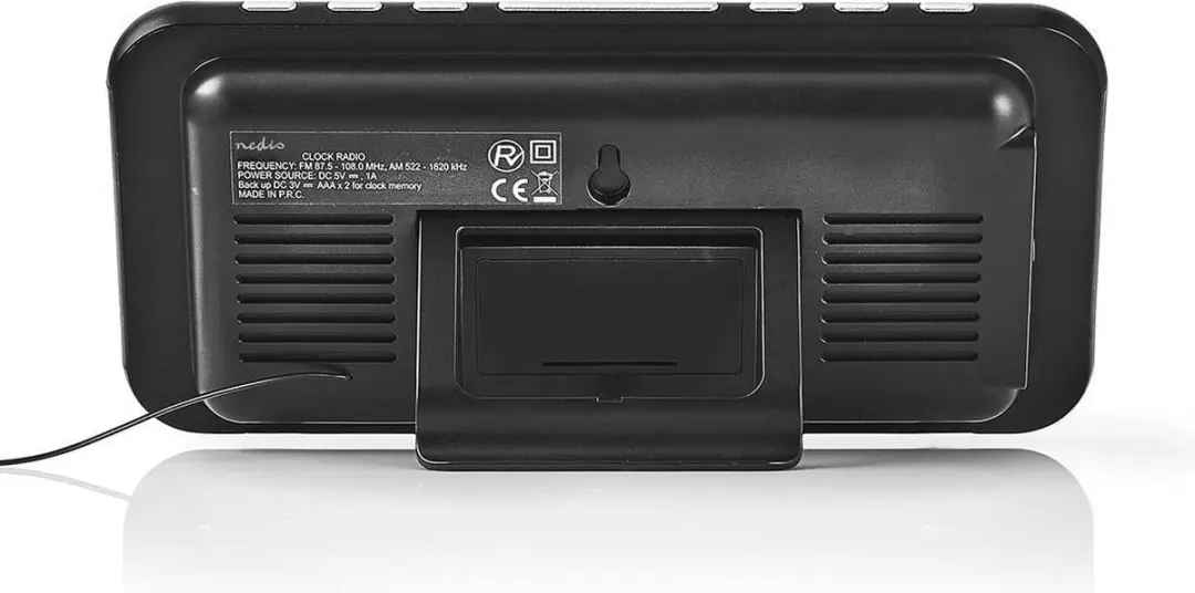 Nedis CLAR004BK Wekkerradio - LED Tijdprojectie - AM/FM - Zwart