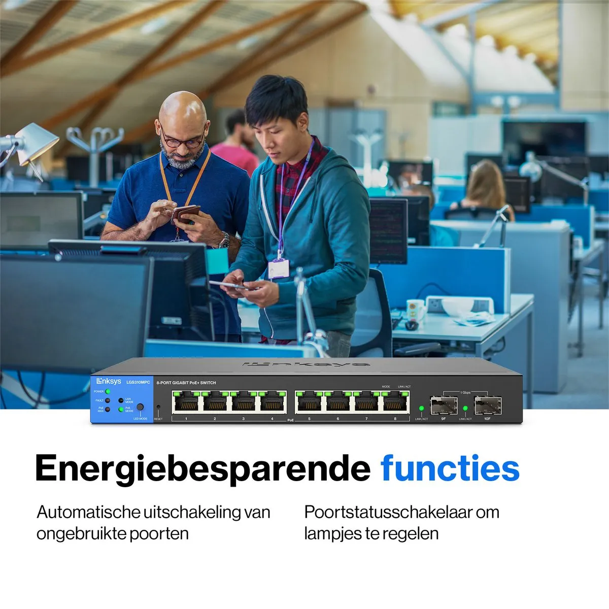 Linksys LGS310MPC - Netwerk Switch - Gigabit - Managed - 8 Poorten - PoE+ - Zwart