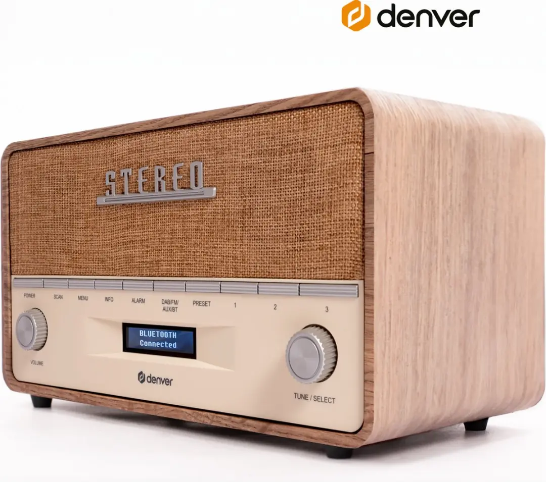 Denver DAB36XL Retro Radio - Lightwood - DAB+/FM/Bluetooth - afbeelding 6 van 6