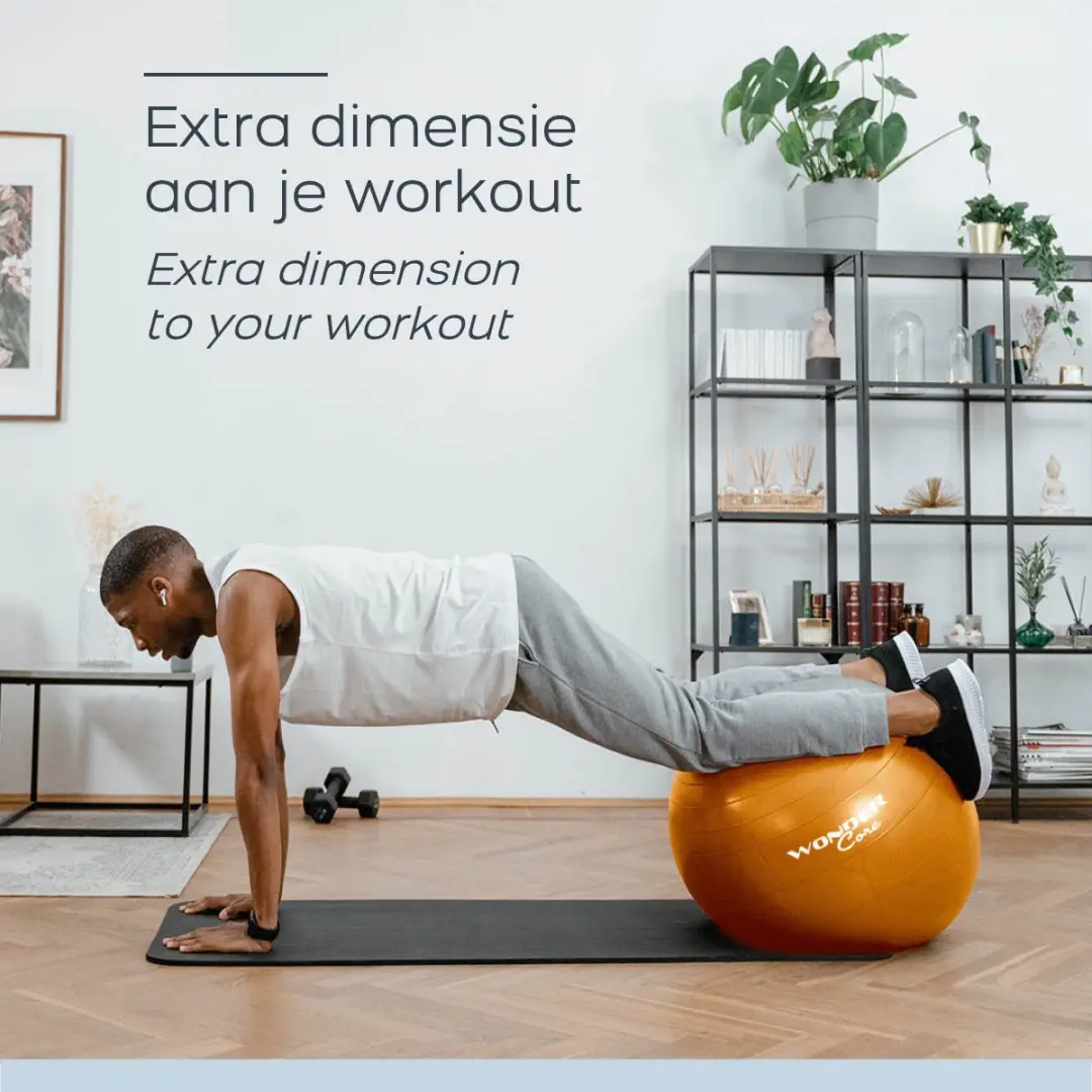 Wonder Core Gymbal Fitnessbal 65cm - Geel