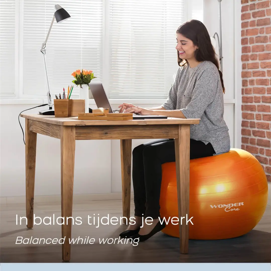 Wonder Core Gymbal Fitnessbal 65cm - Geel