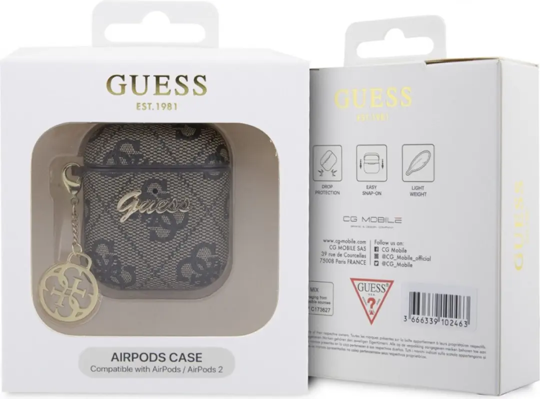 Guess Funda Charm PU 4G AirPods Case - Bruin