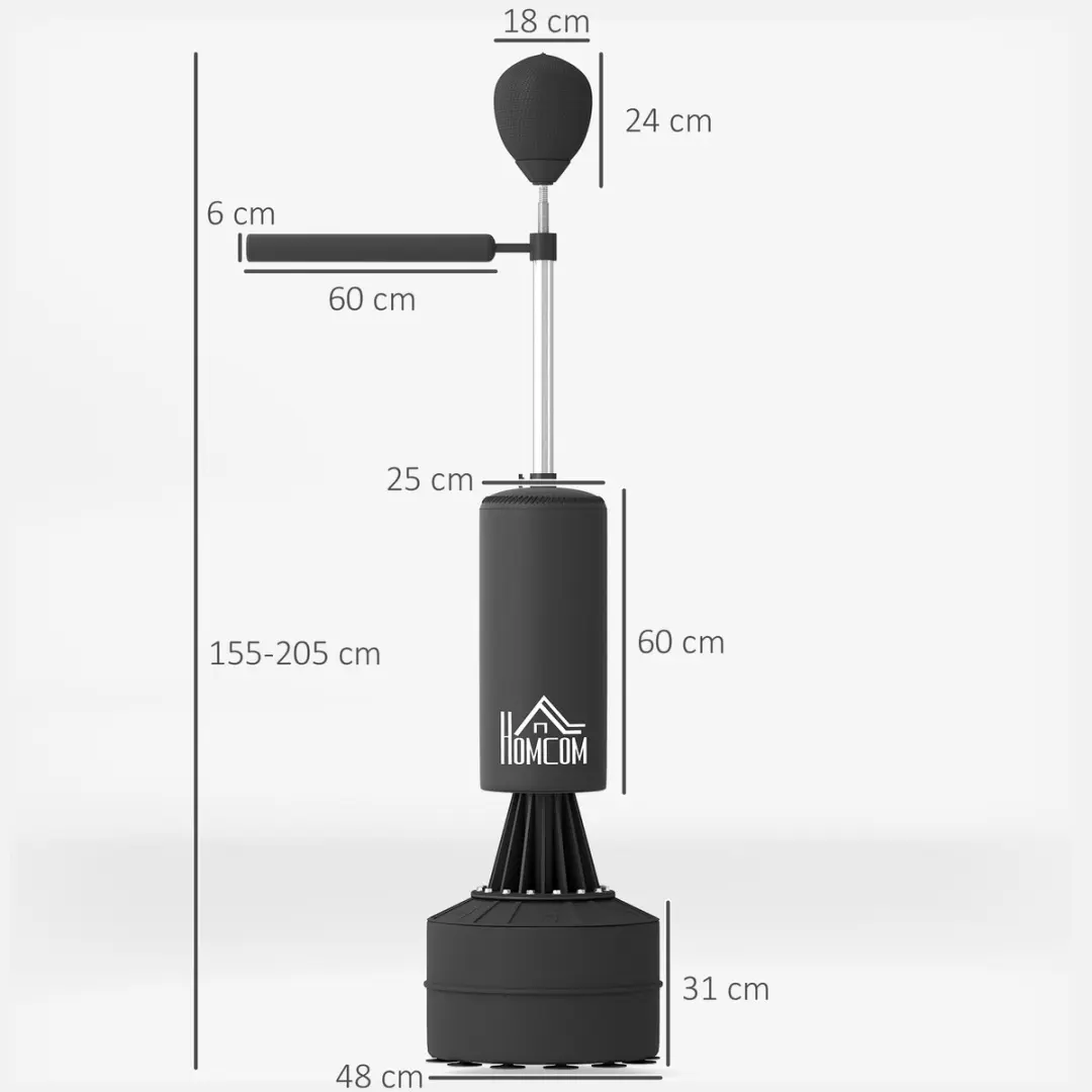Homcom Bokszak 88x48x205cm - Zwart