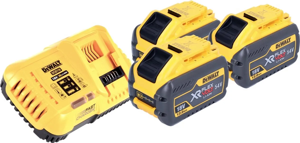 DeWalt DCB118Y3 Accu-starterset 3x 12Ah XR FLEXVOLT - 54V