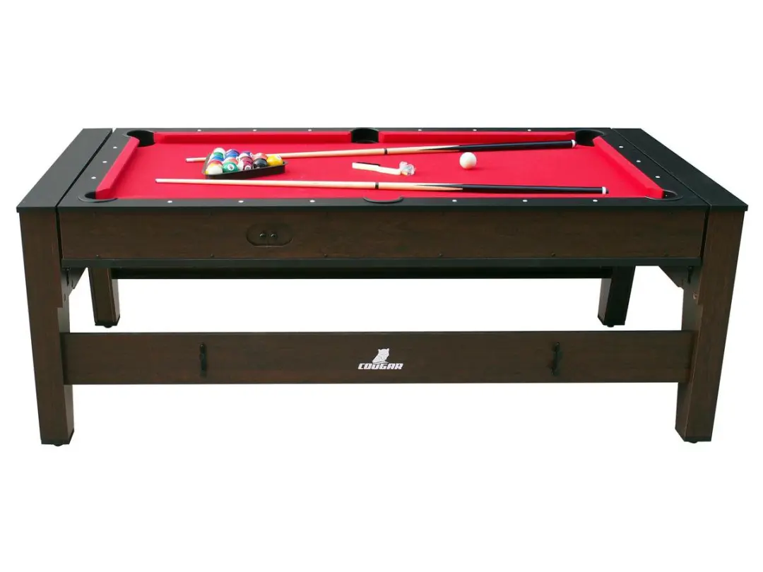 Cougar Reverso 6ft Pool & Airhockeytafel - 177x92cm - Rood