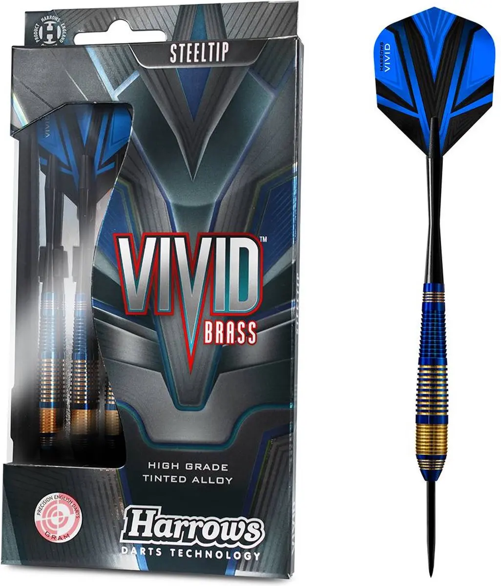 Harrows Vivid Blue Brass Dartpijlen - 3 Stuks