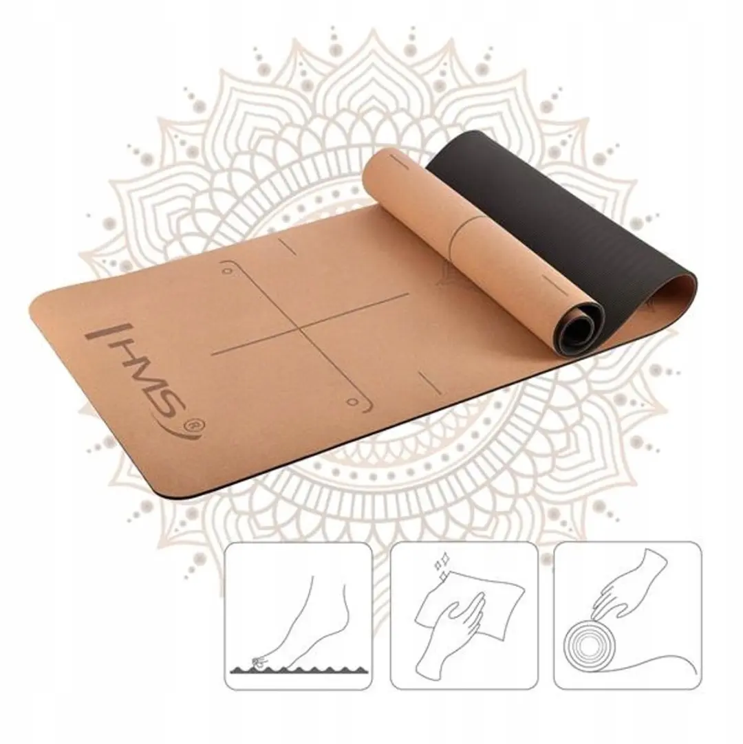 HMS YM11 Yogamat - Antislip - 1 Stuk - Zwart/Bruin