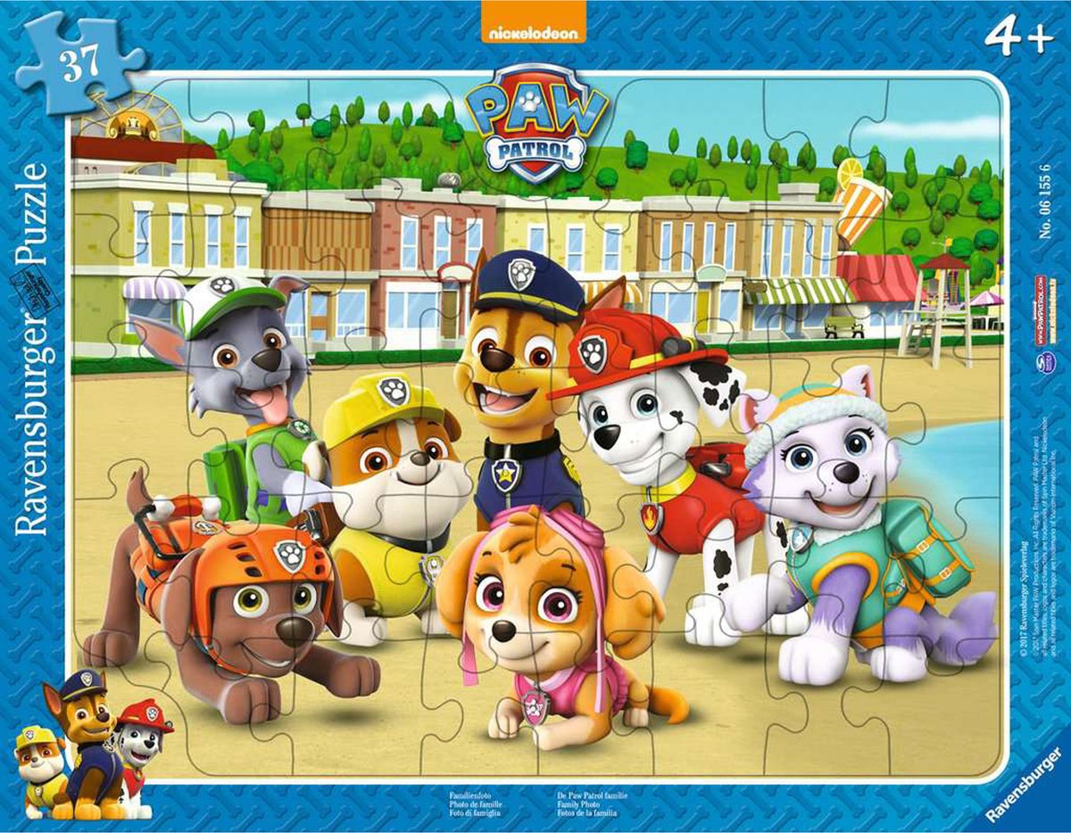 Ravensburger puzzel PAW Patrol familie foto - kinderframe puzzel 37 stukjes.