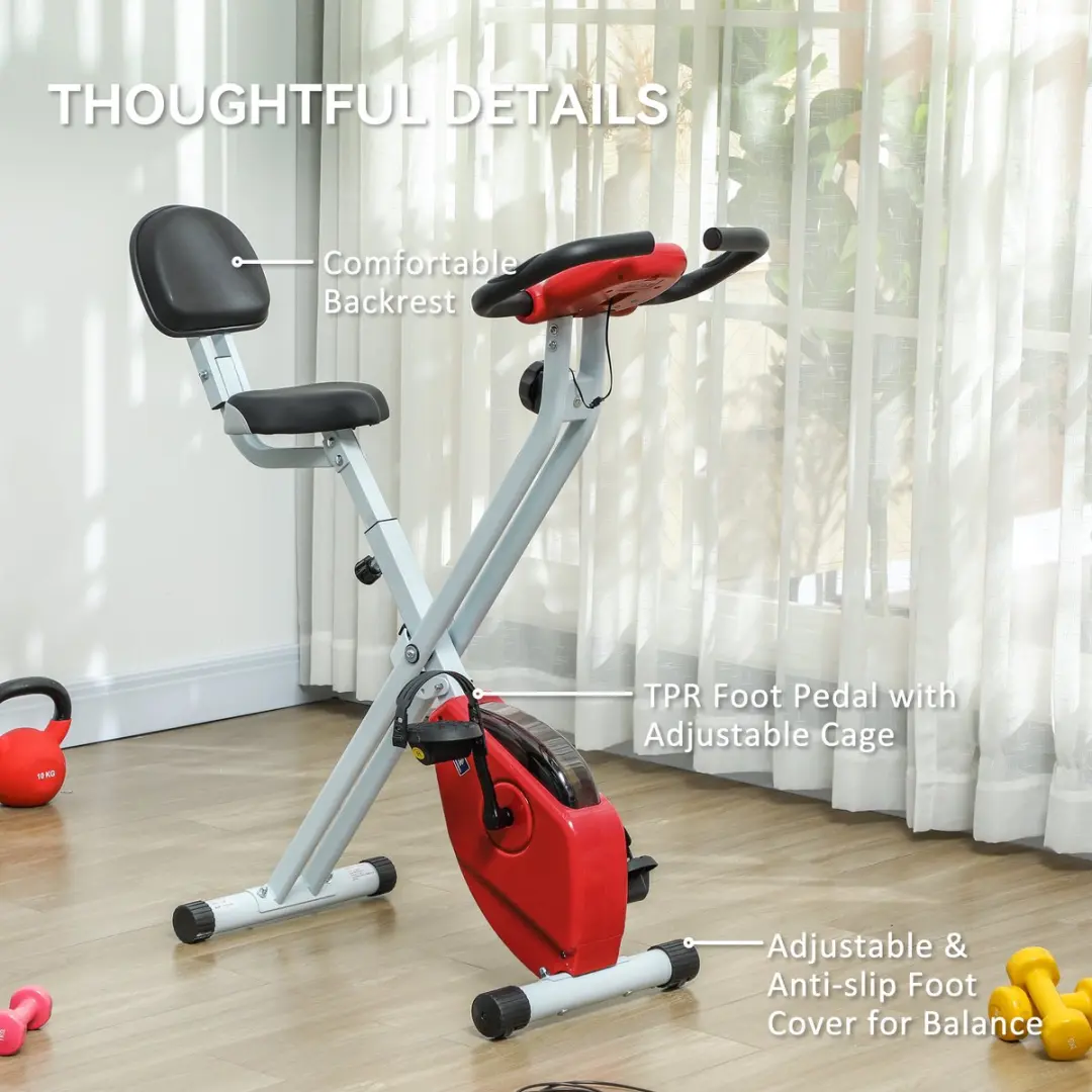 Homcom Magnetische Hometrainer 43x97x109cm - 8 Niveaus - Wit