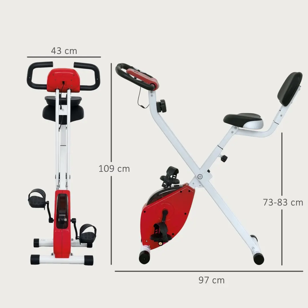 Homcom Magnetische Hometrainer 43x97x109cm - 8 Niveaus - Wit