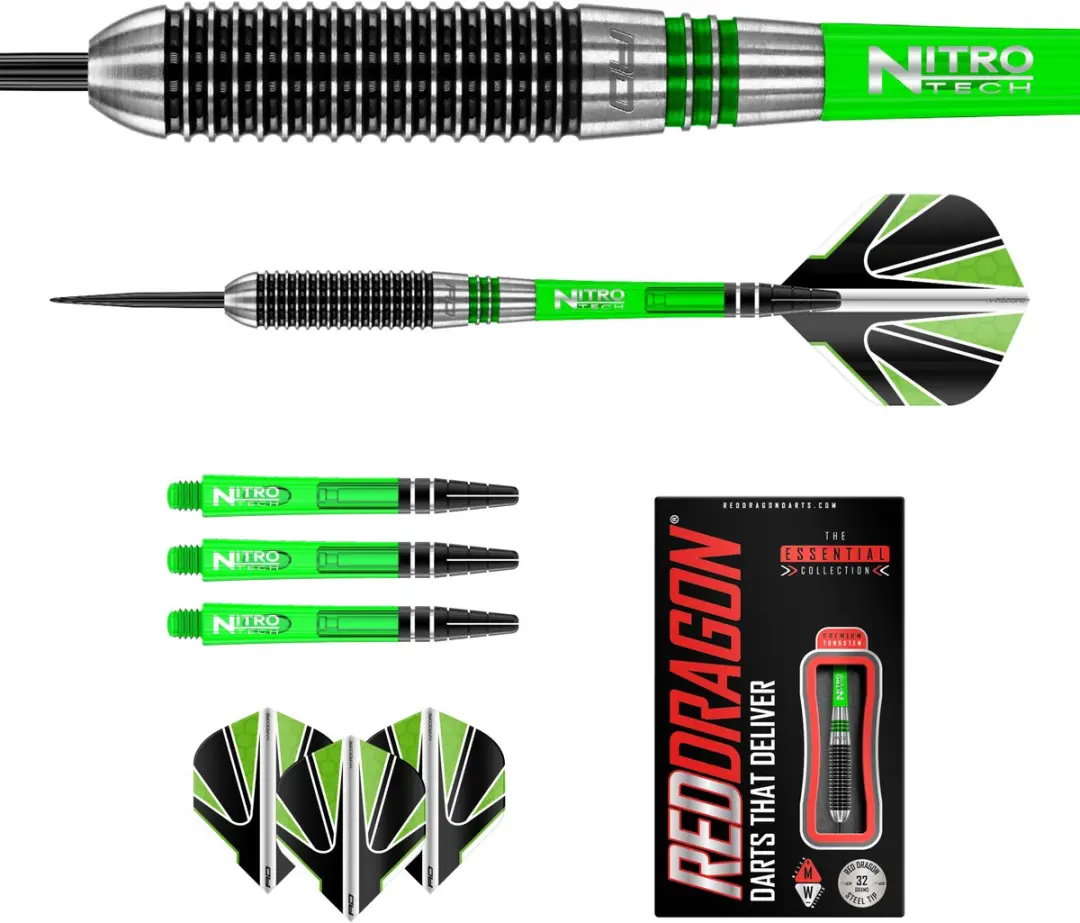 Red Dragon Titan 2 85% Dartpijlen - 3 Stuks - Rood/Zilver
