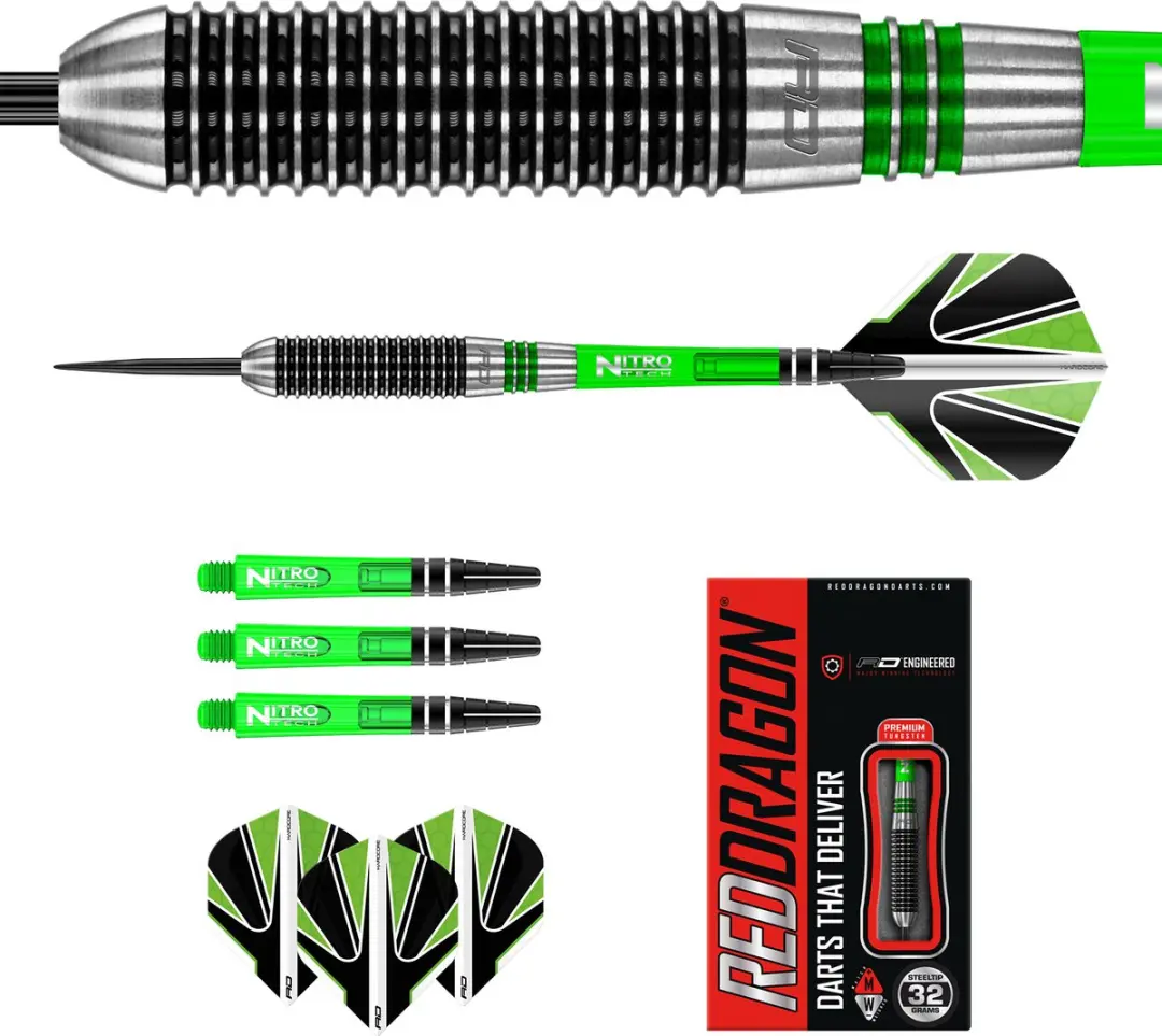 Red Dragon Titan 2 85% Dartpijlen - 3 Stuks - Rood/Zilver