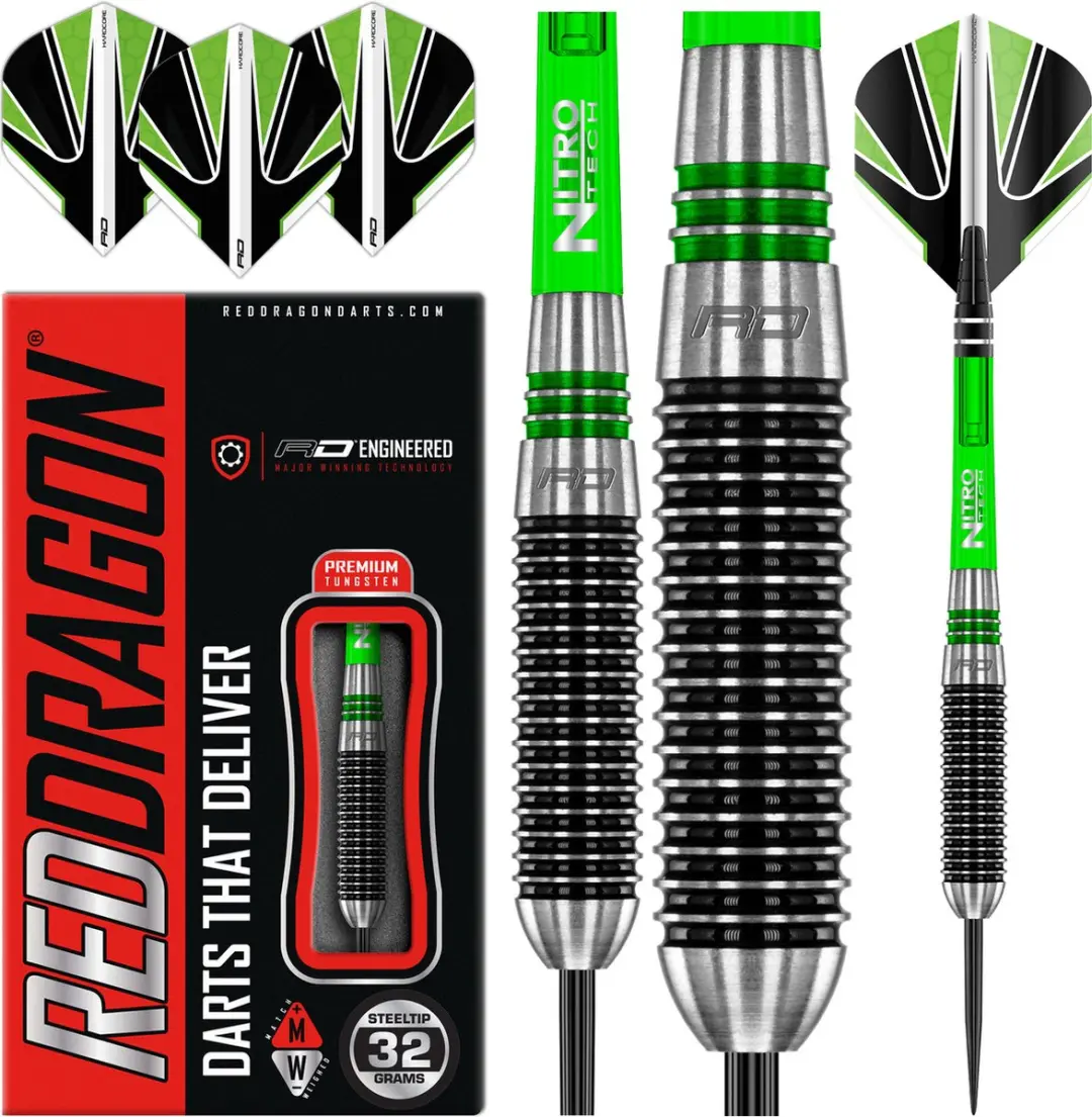 Red Dragon Titan 2 85% Dartpijlen - 3 Stuks - Rood/Zilver