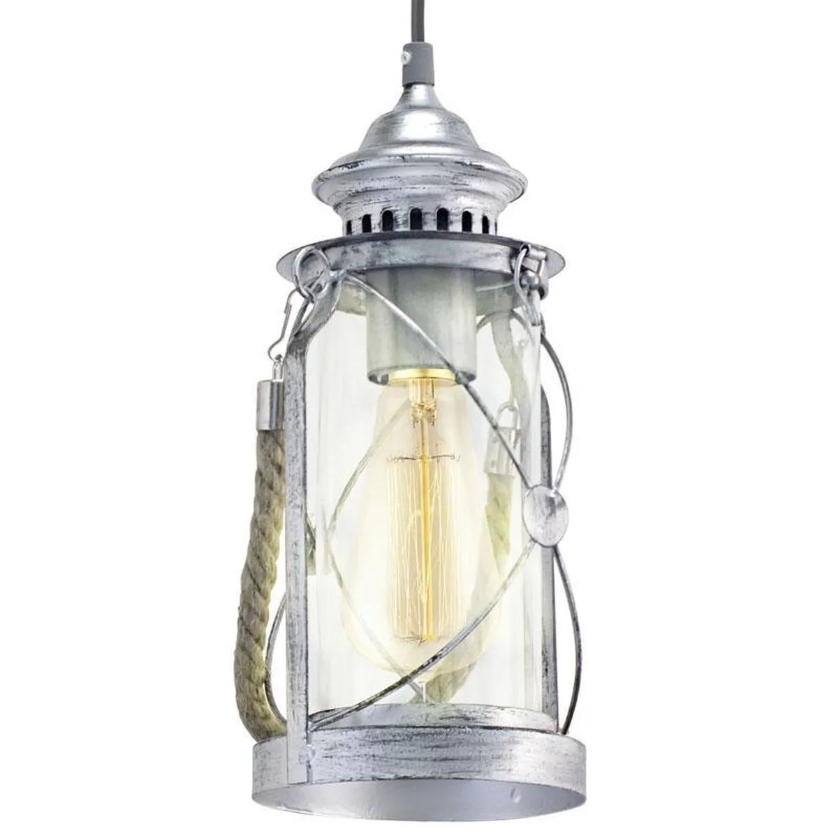 Eglo Vintage Hanglamp 1 Licht - Antiek Zilver