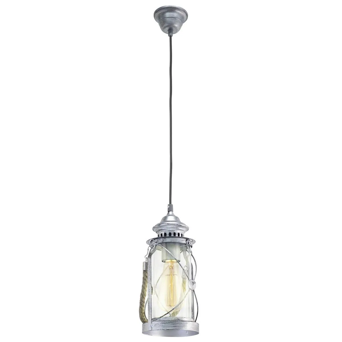 Eglo Vintage Hanglamp 1 Licht - Antiek Zilver