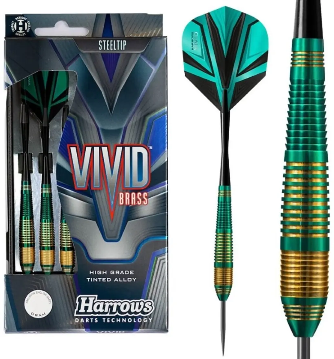 Harrows Vivid Green Brass Dartpijlen