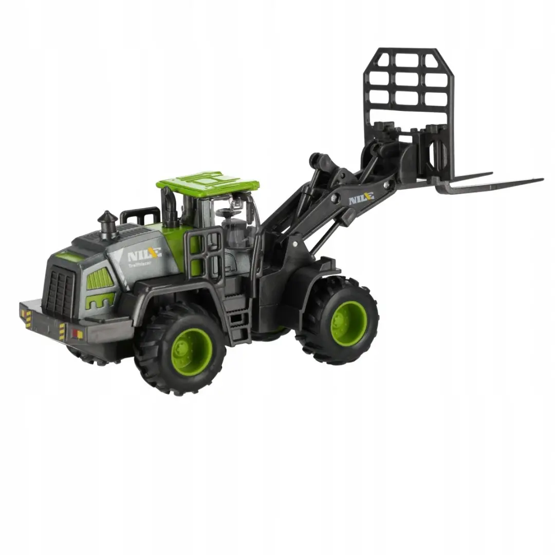 NIKKO Bouwmachine Metaal 20cm - Pull & Back Functie - Grijs/ Groen