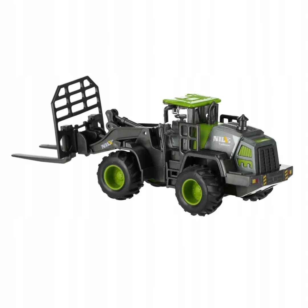 NIKKO Bouwmachine Metaal 20cm - Pull & Back Functie - Grijs/ Groen