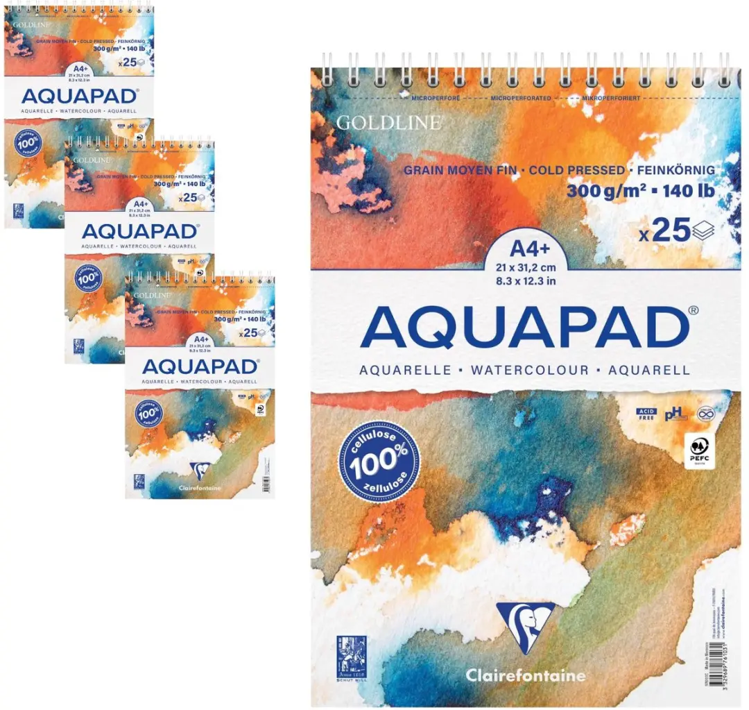 Clairefontaine Goldline Aquapad Aquarelpapier A4 25 Vel
