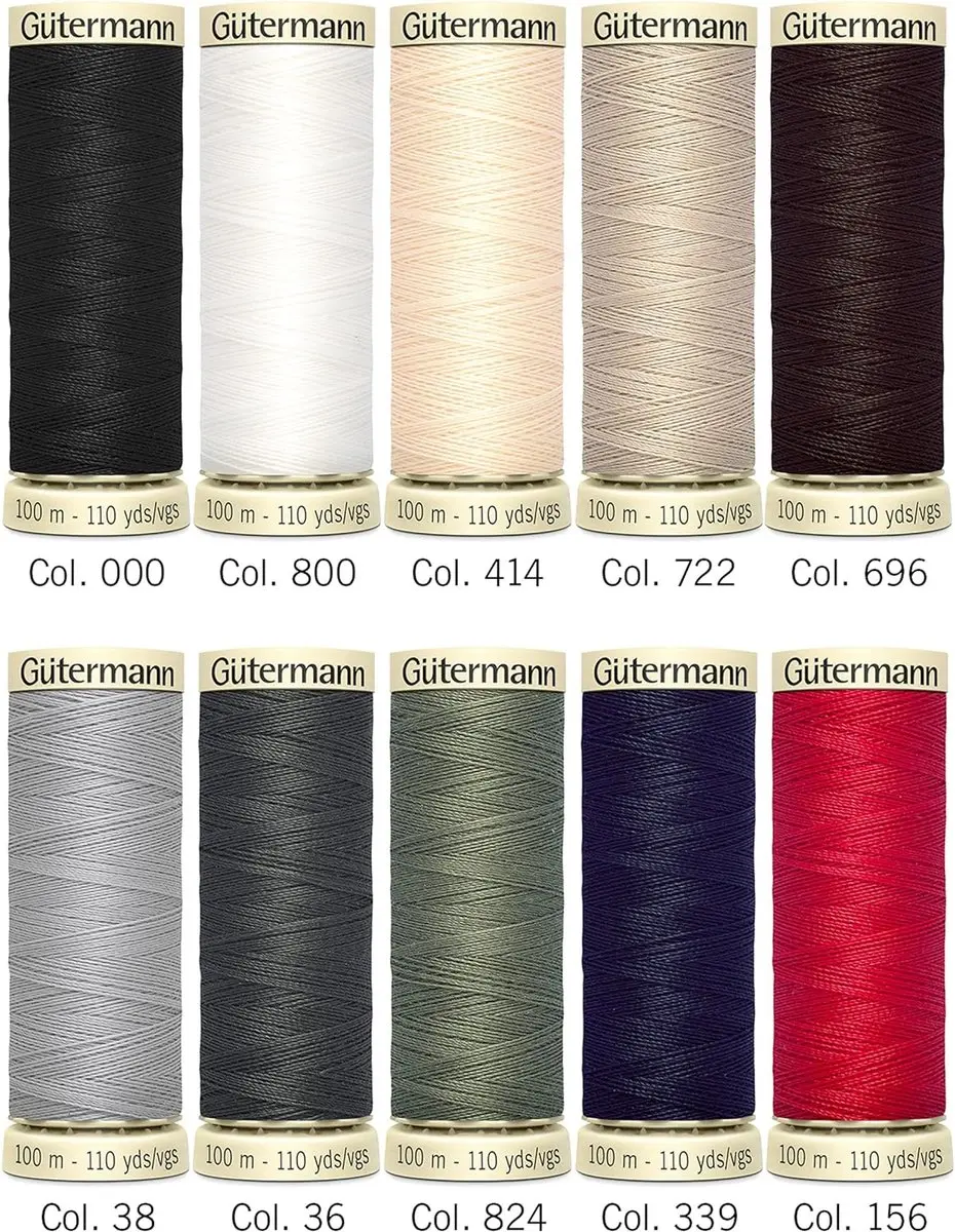 Gutermann Allesnaaigaren Set 10 Spoelen 100m - Basiskleuren