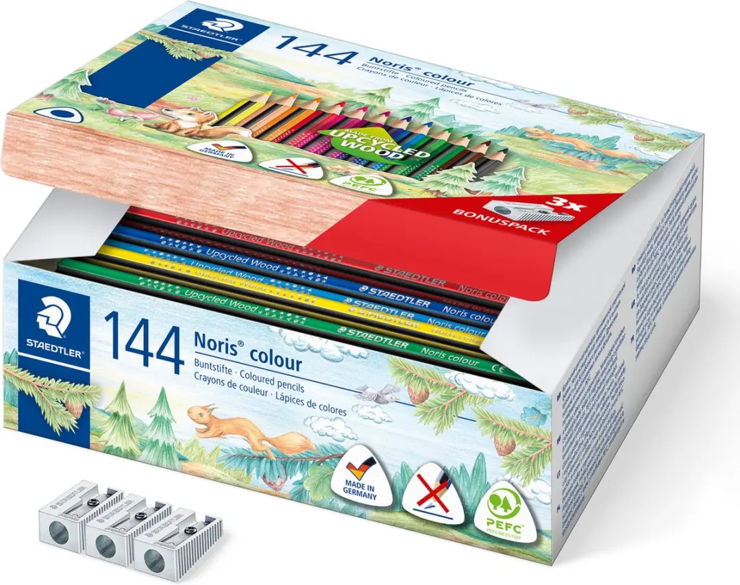 STAEDTLER Noris Colour Driekantig Kleurpotlood Class Pack 144 Stuks