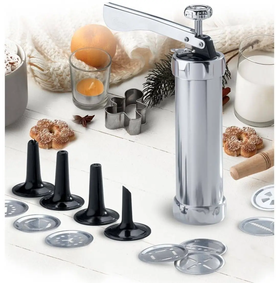 Orion Decoratieve Koekjespers 25-delig - Zwart/Zilver