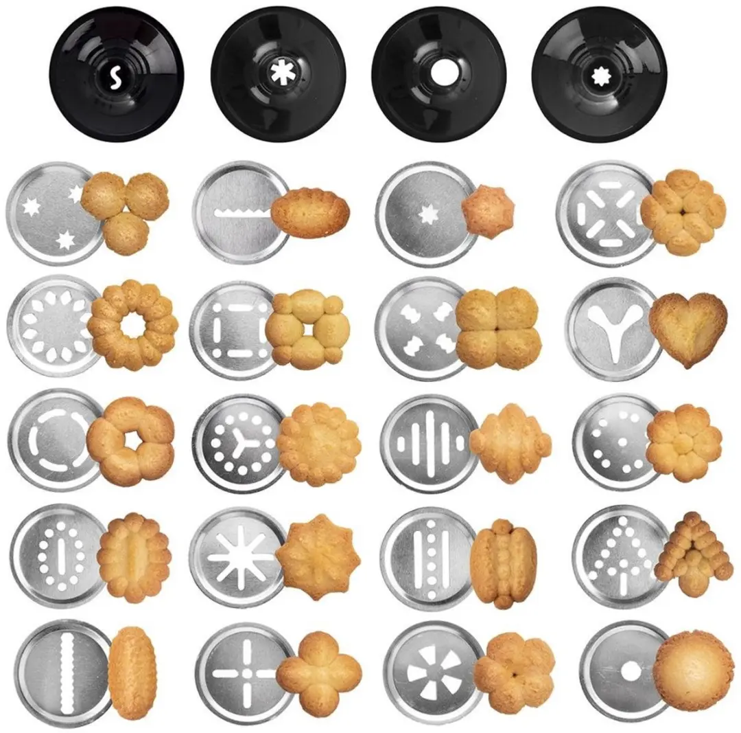 Orion Decoratieve Koekjespers 25-delig - Zwart/Zilver