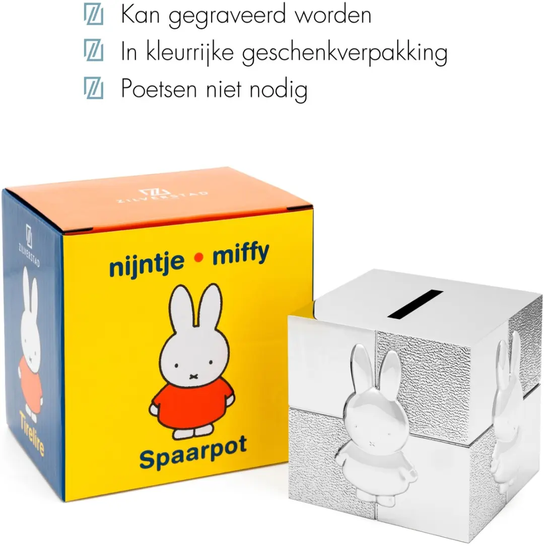 Zilverstad Spaarpot Kubus Nijntje - Zilver