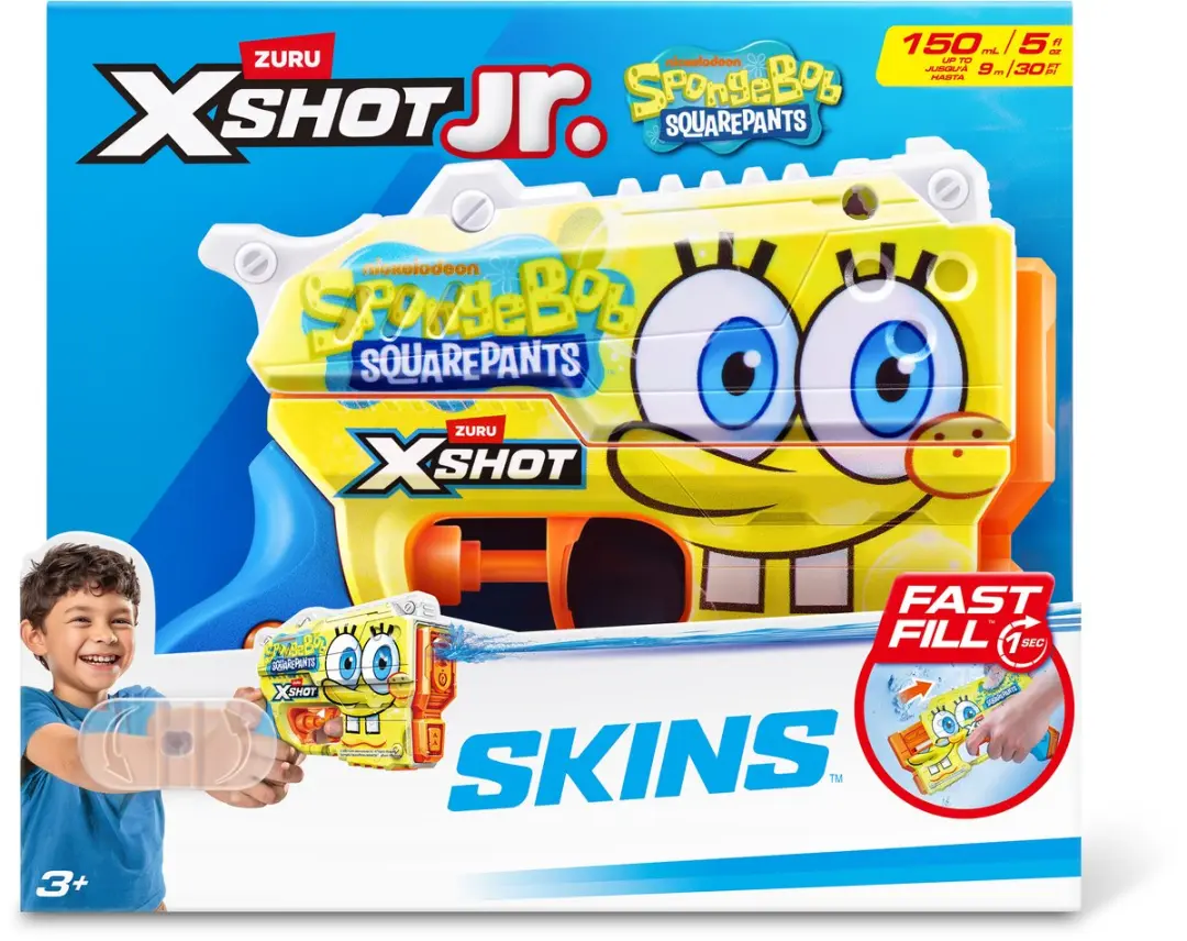 XSHOT Water Spongebob Jr Fast Fill Water Blaster 150L - Geel